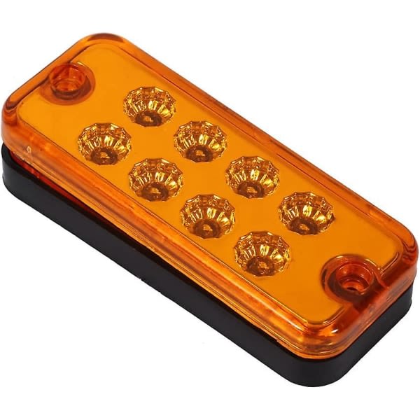 6-pack 8 LED 12V Sidomarkörlampor för Lastbilssläp, Auto Sidoklarering Indikator (gul)