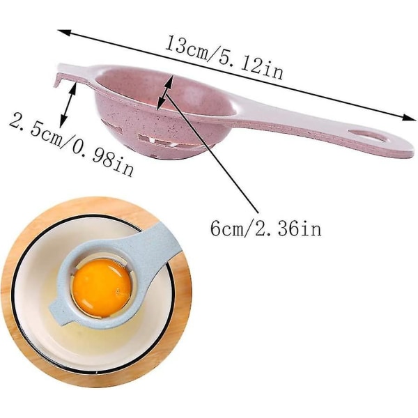 4 stk. Hvetehalm Eggeplommeskiller, Bærbar Eggeplommeskiller, Praktisk Mini Eggeplommeskiller, Eggeskiller, Praktisk Matlagingsverktøy (Hvete Rosa, Hvete Grønn, W