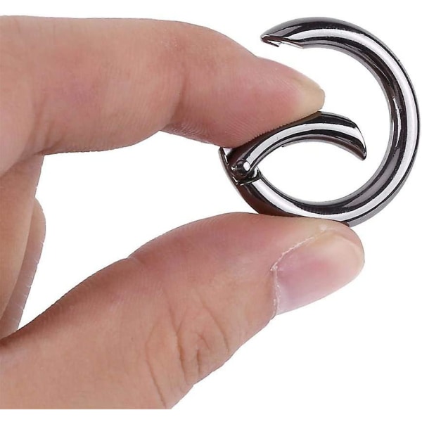 Bolt Snap Hook Set, 30 st. Karabiner Zink Legering Runda Fjäder Snap Clips Hook Nyckelring Nyckelring Spänne, Fjäderring Metall Rund Spänne Öppen Ring Nyckelring