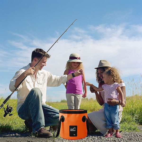 Hopfällbar Vattenhink, 12l Bärbar Hopfällbar Hink Campingförvaring Behållare Sänka För Resor Vandring Fiske Båtliv Trädgårdsskötsel (24 X 25)