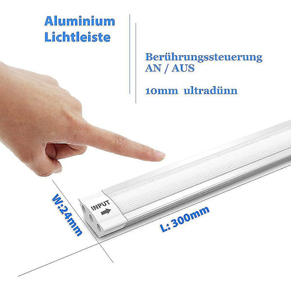 LED-belysning under skåp, LED-belysning för köksskåp med touchkontroll och 33