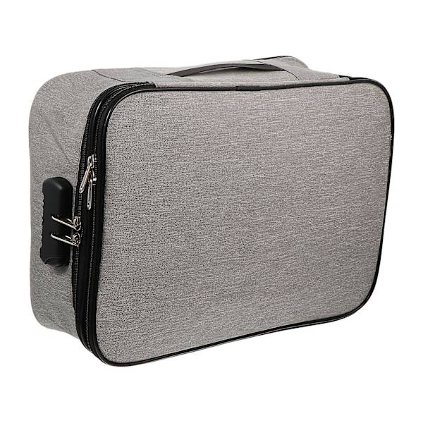 1 st Stor Väska Multifunktionell Kortväska Kontorsväska Med Lås Grå 37X27CM Grey 37X27CM