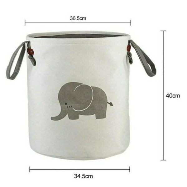 Tvättkorg Tvättkorg Tvättväska Korg för barn Tvättkista Leksakslåda Grå elefant