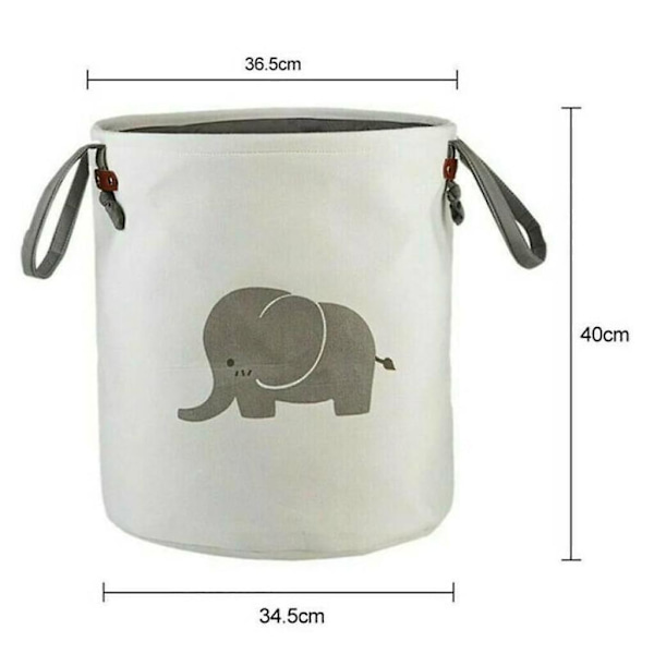 Vaskeromskurv Vaskeromskurv Vaskerompose Kurv For Barn Vaskeromskiste Leketøysboks Grå Elefant
