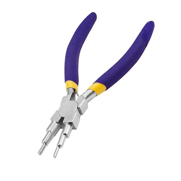 Smyckestång Rund Näsa Kolstål Smyckestillverkning Handverktyg För Reparation Lindning Hantverksmaterial Lila Handtag Verktyg (1st, Lila Gul)