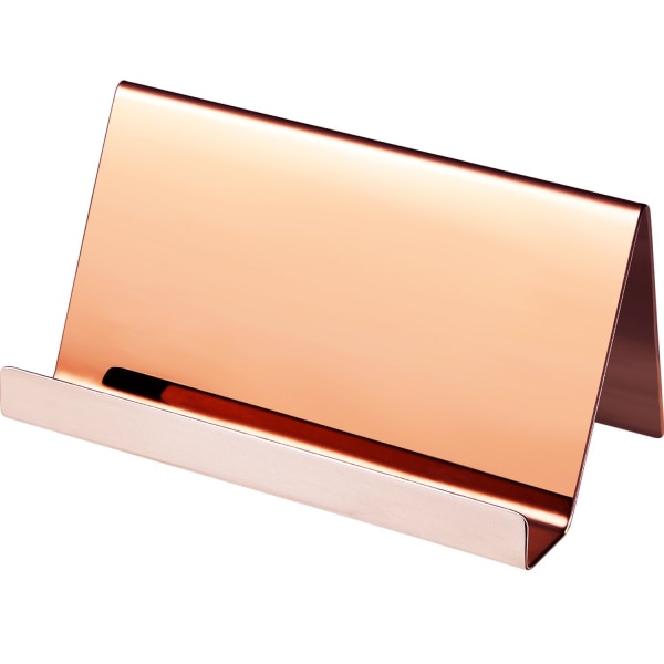 2-pack visitkortshållare i rostfritt stål Desktop Card Display Visitkortsställ Organizer (roséguld)