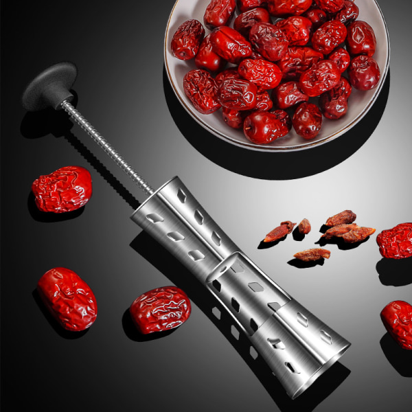 Premium Cherry Pitter Remover Tool, 304 ruostumattomasta teräksestä valmistettu kirsikansiemenpoistoaine, kestävä Cherry Stoner Fruit Pit Corer keittiötyökalu