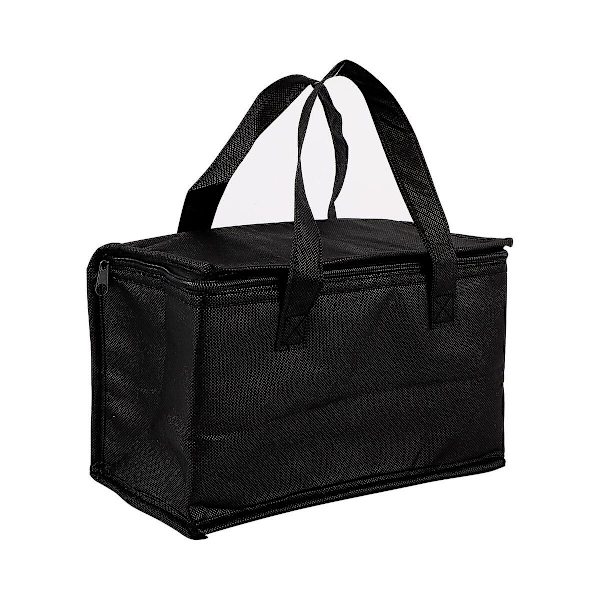 1 kpl Take Away -käsilaukku Lämpöeristys Käsintehty Ei-kudottu Jääpakkaus Oxford-kangas Lounaskassi Säilytykseen Black 28X14CM
