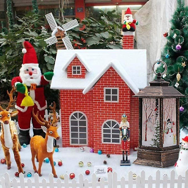 Julepynt Lys Vintage Julelys Med LED Julemand Elg Snemand Julemand Santa Claus