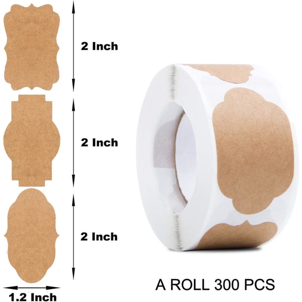 150 stk. 1,2\" x 2\" Gavepapir Etiketter Klistremerker, Selvklebende Krukke Etiketter Håndlaget Baking Klistremerke Gave Etiketter For Kosmetikk Håndlaget Dekor Bryllup