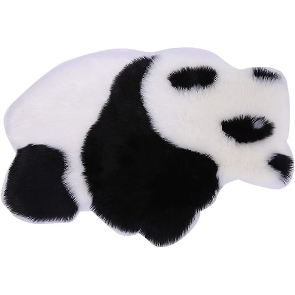 Konstgjord Päls Plyschmatta Imitation Fårskinn Ultra Mjuk Matta Silkeslen Shaggy Matta För Vardagsrum Sovrum FönsternischPanda Panda
