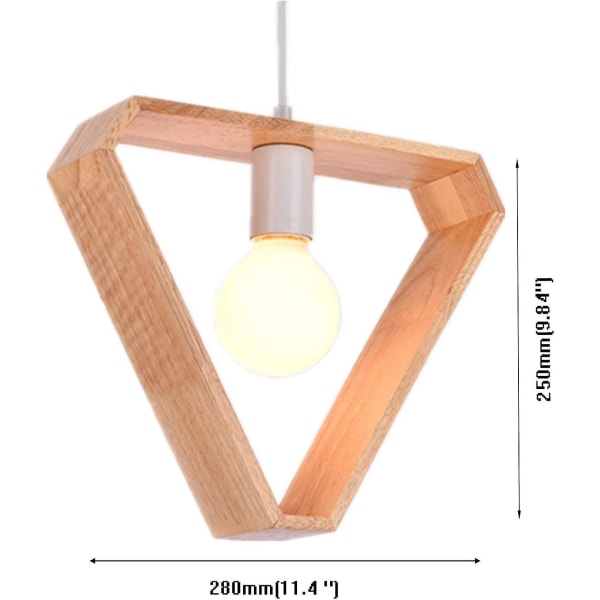 E27 Creative Pendellampor Taklampa i industriellt trä Modern Armatur Lumiere Contemporain Pendellampor Taklampa (triangel Sh