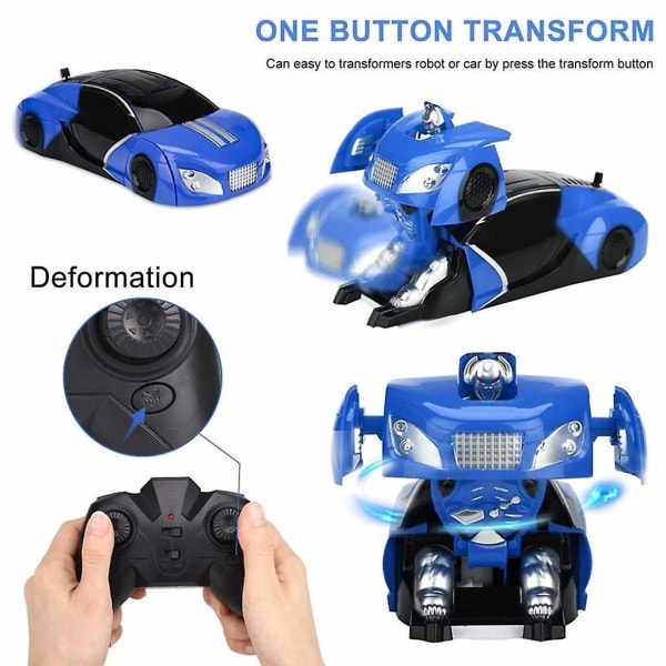 Fjernstyrt bil, fjernstyrt bil for barn 6+, håndstyrt bil Transformers robot oppladbar RC bil racerbil