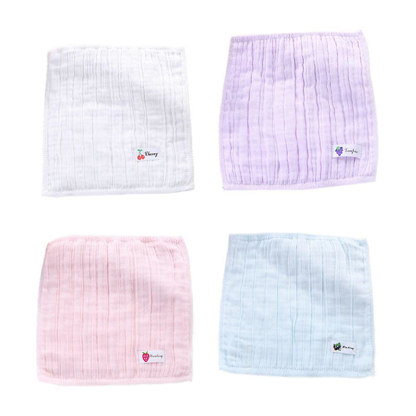 4-pack Gasbindduk Square Näsduk Barn Ansiktshandduk Slumpmässig Färg Slumpmässig Färg 25X25CM Random Color 25X25CM