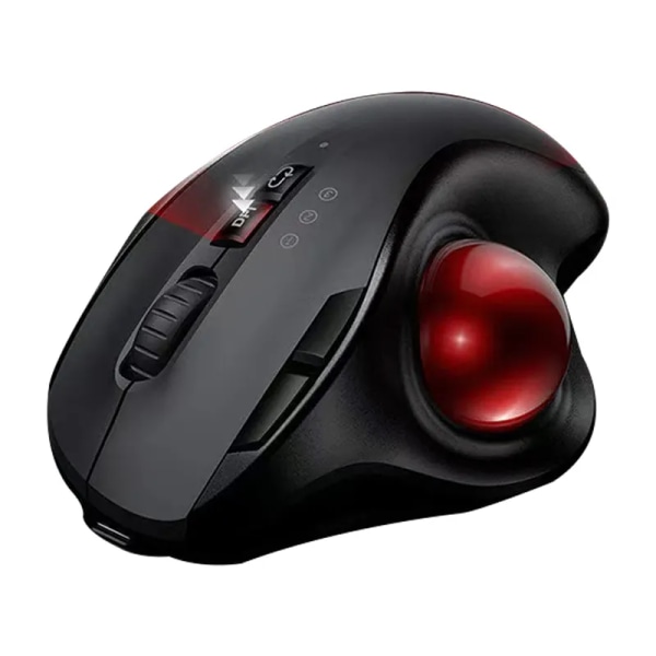 2,4G+dubbel Bluetooth trådlös Trackball-mus, 3-enhetsanslutning ergonomisk mus, laddningsbar Ergo-mus med USB-C-port och 3D