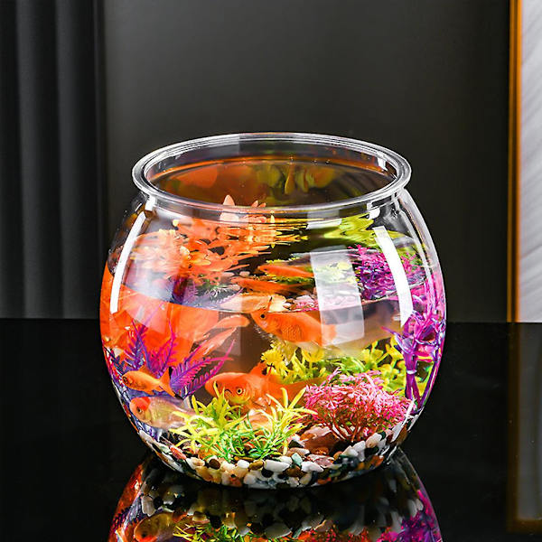Fisk Skål Plastik Transparent Lille Akvarium Lille Fiskedam Fisk Skål Til Betta Fisk GuldFiskTransparent22.5x22.5cm Transparent 22.5x22.5cm