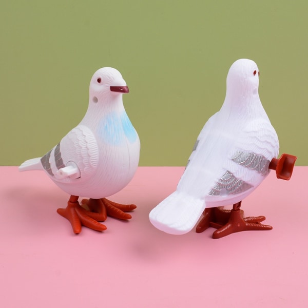 4 st konstgjord fjäderfigur Söt miniatyrdekoration Pedagogisk duva modell prydnad vinda upp leksaker Djurmodell duva