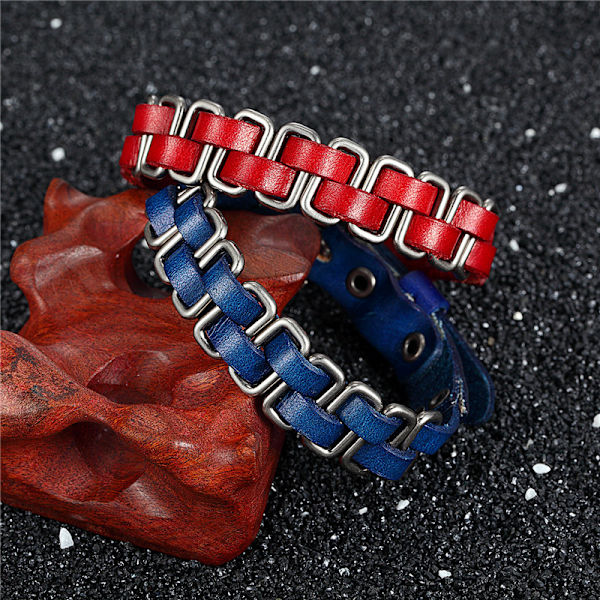 3 st Punk Style PU Läder Retro Vävd Armband Överdriven Personlighet Par Armband Kvinnor och Män Hand Smycken