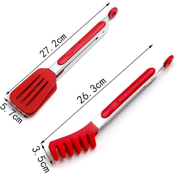 9 Tums Köks Tångar Grill Tångar, Silikon Rostfritt Stål Köks Tångar Set Professionella Köks Tångar Köksredskap Utmärkt För Matlagning, Servering