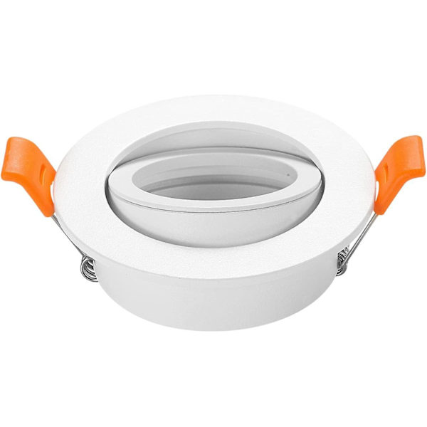Set med 2 LED-taklampor, fyrkantig ram, justerbara monteringsfästen, utskärning 65 mm