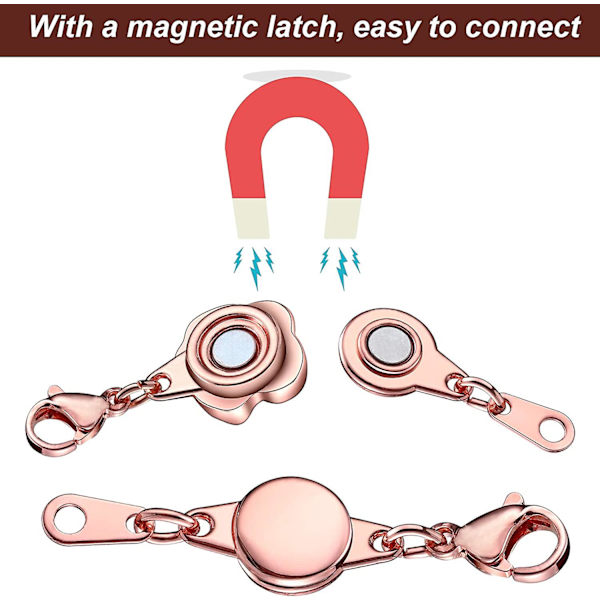 Låsande Magnetlås Ros Smycken Magnetlås Halsband Hummerlås Stängningar Magnetlås Konverterare Kedjeförlängare För Smycken Halsband Armb