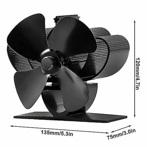 Hjem 4 Blade Varme Drevet Komfur Ventilator Træ Log Brænder Pejs