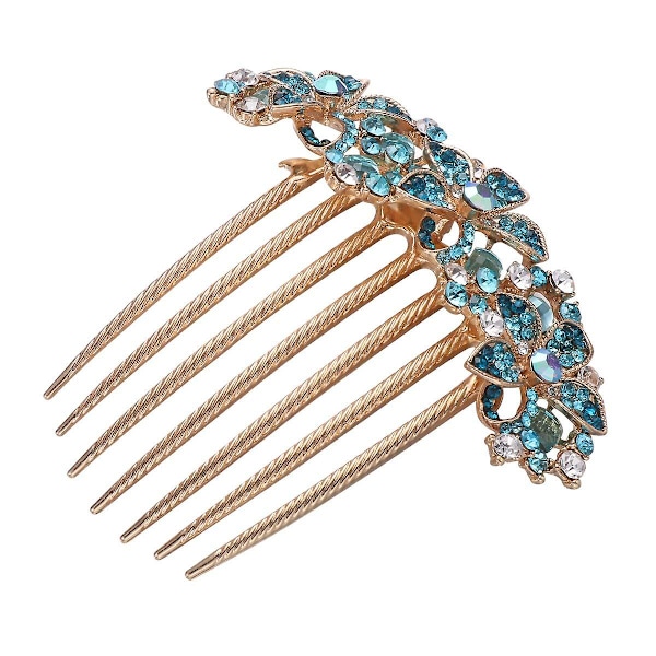 Hårkam för brud, elegant hårklämma, hårinsättning, bröllopskam, blå 10*10 Blue 10*10cm