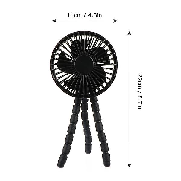 Joustava Tripod-tuuletin Hiljainen Ladattava Ulkokäyttöön Sopiva Tuuletin Kannettava Ilmanjäähdytin Musta 11x22cm Black 11x22cm