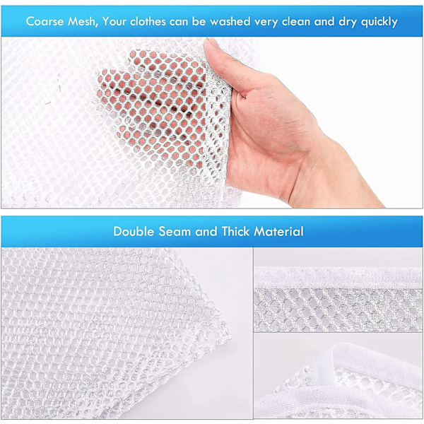 Tvättsäckar, Tvättsäck för tvättmaskin, Tvättenät, Nätpåse för tvätt, Tvättenät med snöre för blus, skor, bh, 6-pack (2XL+2L+2M) Återanvändbar