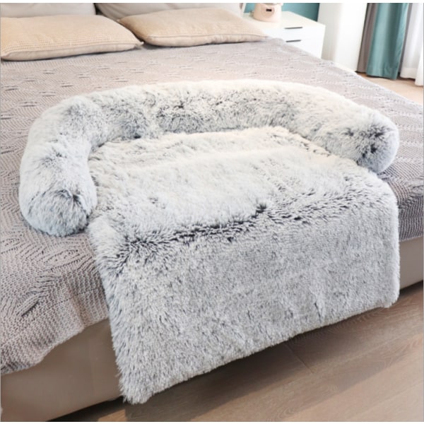 Vattentät husdjursfilt för hundar och katter Mjuk plysch husdjursfilt Skyddar soffor, stolar och sängar från fläckar, grå (102*90*20 cm)