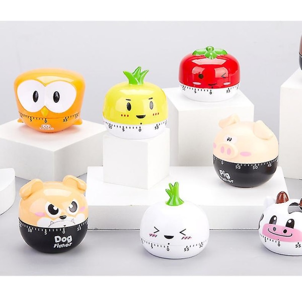 Kitchen Timer Cartoon-shaped Novel Mechanical Cute Timer With Loud Alarm For KidsTomato