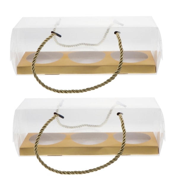 10 kpl Munankeltuaisen Puff-laatikot Kannettavat Keksi- ja Evästepakkaukset Leipomoille Kulta 22,5X8X8CM Golden 22.5X8X8CM