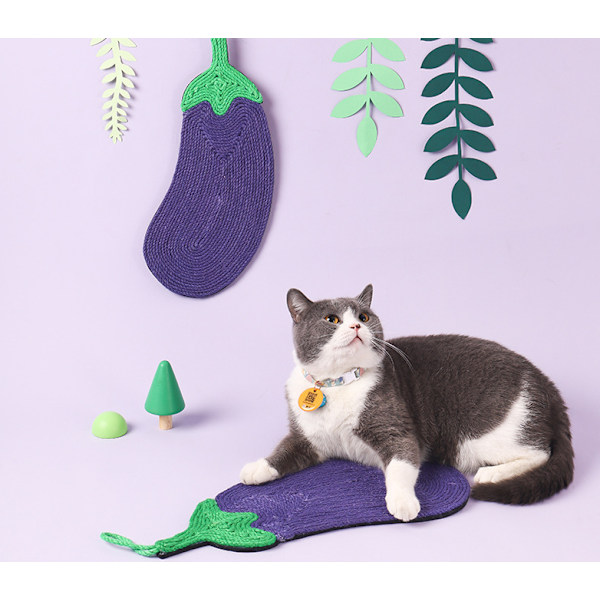 Kattanteckningsblock, naturlig sisal anteckningsblock (Aubergine)