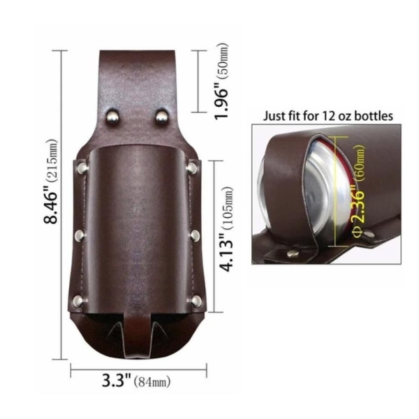2kpl Classic olutkotelo, PU-nahkainen olutkotelo olutpidike vyö juomapussi, cowboytyylinen vyötäröjuomateline