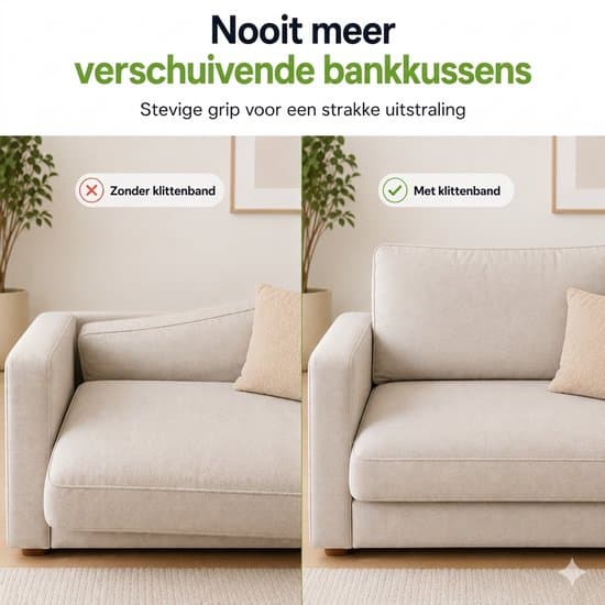 Selvklæbende velcrostrimmel 200 x 10 cm Dobbeltklæbende krog- og løkketape til sofapuder, kan klippes til, stærkt greb, sort