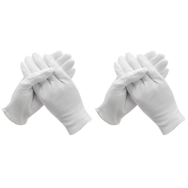 36 Par  Håndvernhansker i Bomull, Hvite, Etikette Arbeids Hansker (Middels Tykkelse) 24 pairs M