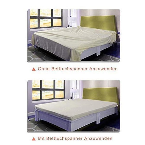 Justerbare sengetrekk-strekkere, 12 stk Elastiske sengetrekk-strekkere, Hvite sengetrekk-strekkere, Sengetrekk-strekkere med metallklips, For sengetrekk, madrass,