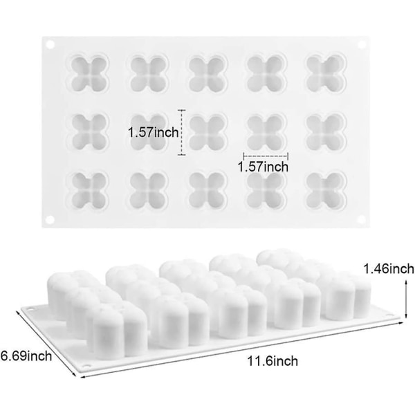 Terningforme, Silikonform Bage Chokolade Kage Og Lavning Af 3D Håndlavede Lys, DIY Værktøjer Til Mousse Dessert Gele Is 15 Hulrum 15 Cavity
