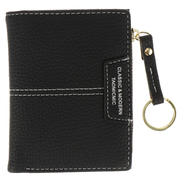 1 stk. Damepung med nøgleholder, pung, nøglering, håndtaske, pengepung (sort)Sort 11,5x9x2cm Black 11.5x9x2cm