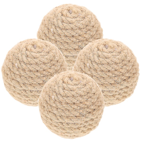 4-pack Kattklösleksak Inomhus Kattklösboll Inomhus Kattbollar Leksak Interaktiv Katt Leksak Ljusbrun 4x4cm Light Brown 4x4cm