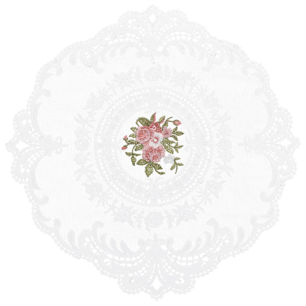 Retro Design Servett Lace Bordmatta Skrivbordsunderlägg Koppen Matta Broderi Koppen Platta Pad Vit 28X28X0.1CM White 28X28X0.1CM