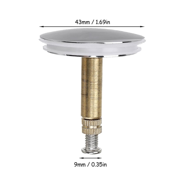 2 stk. Badekarplugg Vaskavløpsplugg, Kjøkken Universal Bassengpluggstopper Justerbar Pop-Up Tetning Badekarplugg, 43 mm