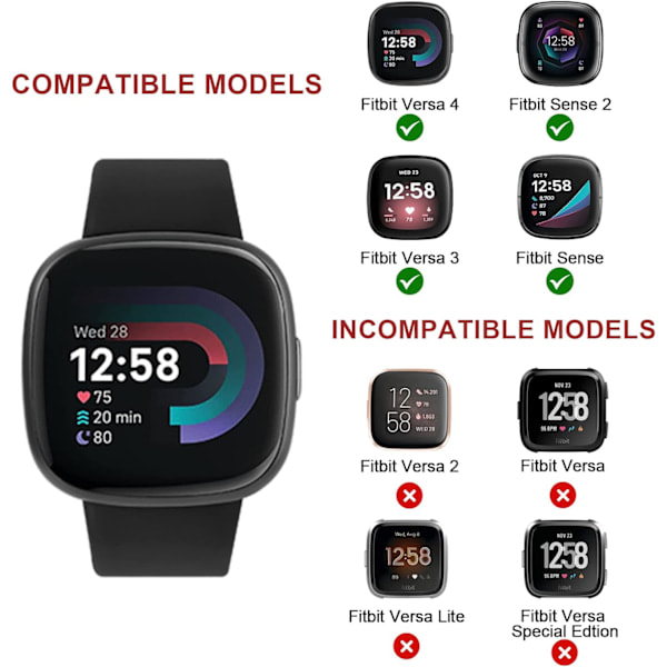 Pehmeä vaihtoranneke Fitbit Versa 3/4 - 4-pakkaus_RY