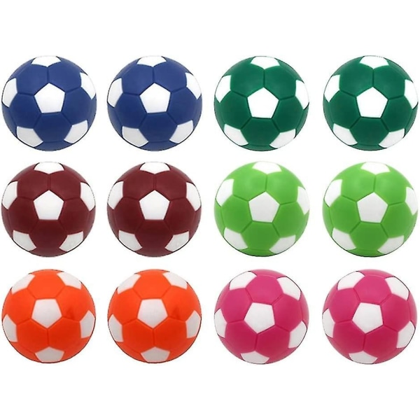 Pöytäjalkapallojen vaihtopallot Mini Moniväriset 36mm Viralliset Foosball 12 Pack Ympäristöystävällinen hartsijalkapallo