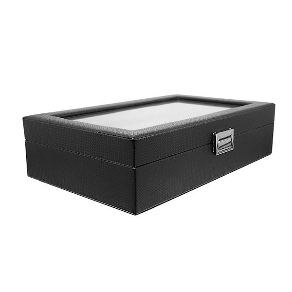 Smykkeorganisatorbrett Dameklokke Oppbevaringsboks Klokkeoppbevaringsveske Klokkeutstillingsboks Klokkebrett Svart Black 35.3X21.5CM
