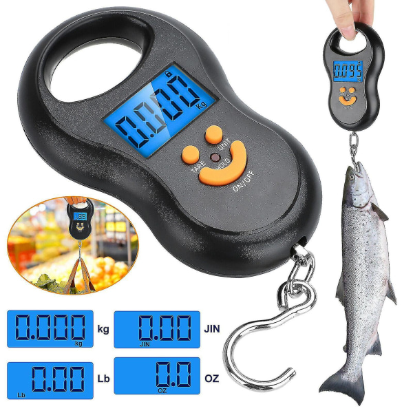 Digital Fiskvekt Post Hengende Krok Bagasjevekt LCD Mini Bærbar 50 kg