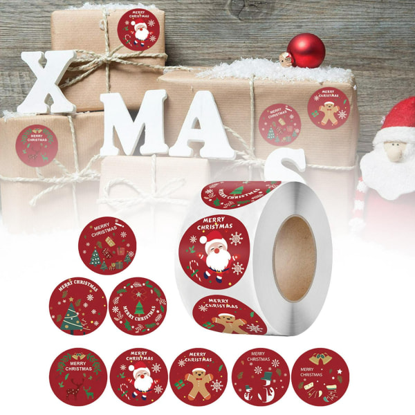 Julklistermärken Jultema Presentförseglingsdekaler Dekorativa klistermärken Rullförseglingsklistermärken
