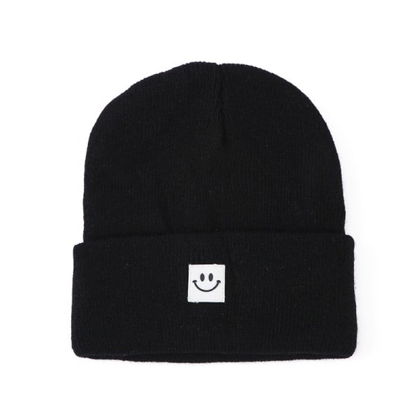 RYI)Strikket Beanie-lue for menn/kvinner 2-pakning svart/hvit