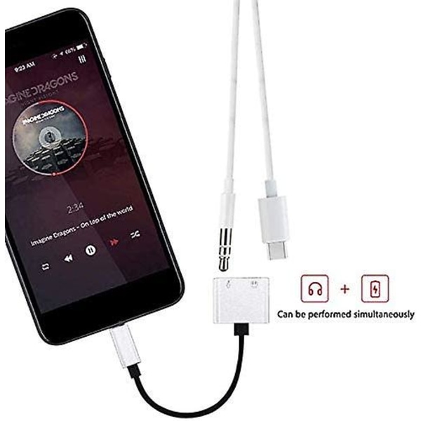 USB-C-kuuloke-sovitin 2-in-1-sovitin 3,5 mm kuulokeliitäntä