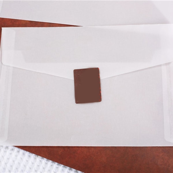 100 stk gjennomskinnelig blank hvit pergamentpapir konvolutt Postkort Invitasjoner Omslagskonvolutter
